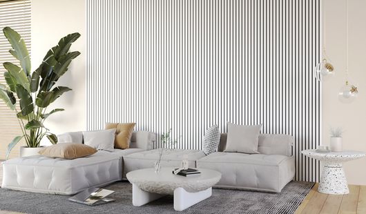 Slat Wall Panelling - FC 14 White (2440mm x 600mm)